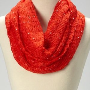 red sequined infinity scarf
